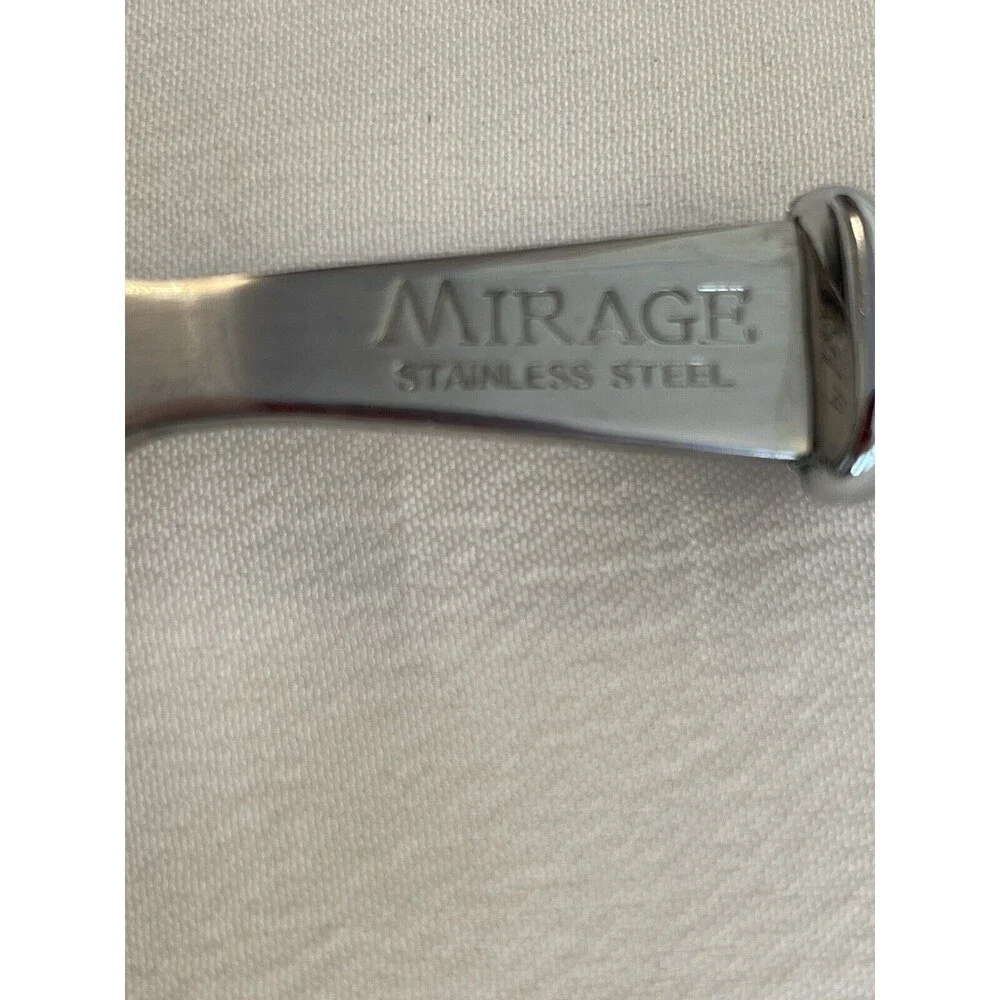 Mirage Stainless Steel Cheese & Cake Pie Serving Knives Lucite Handle '60 VTG